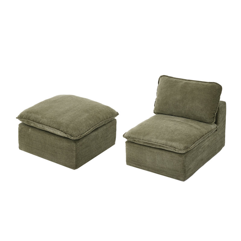 Compressed Modular Sectional Sofa, Green