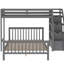Lit simple mezzanine sur lit double, matériaux, conception fonctionnelle double, s'adapte aux matelas de différentes épaisseurs - gris-1446276700