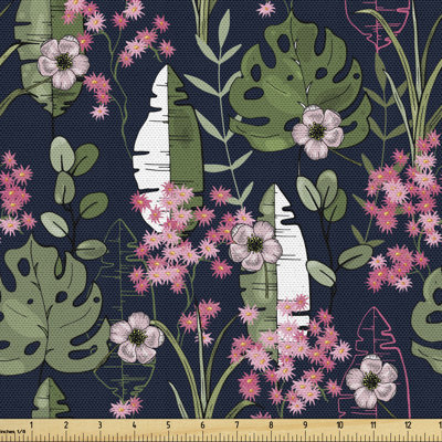 Parab Tree Leaves and Flowers Fabric