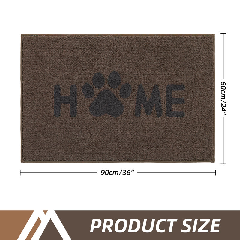 Non-slip Indoor Doormat, Brown, 24'' W x 36'' L