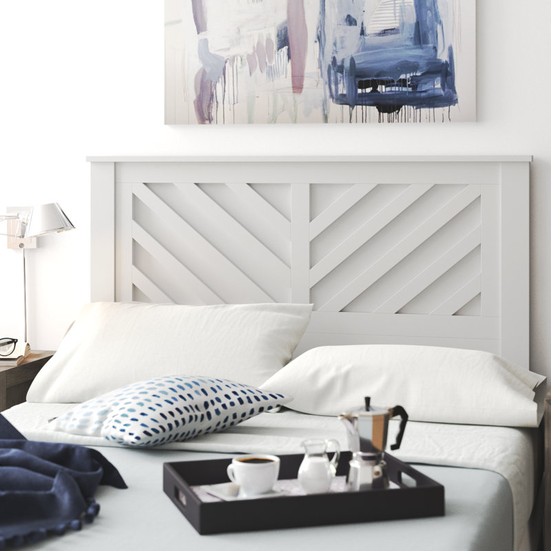 Alycee Solid Wood Panel Headboard, White, Full / Double