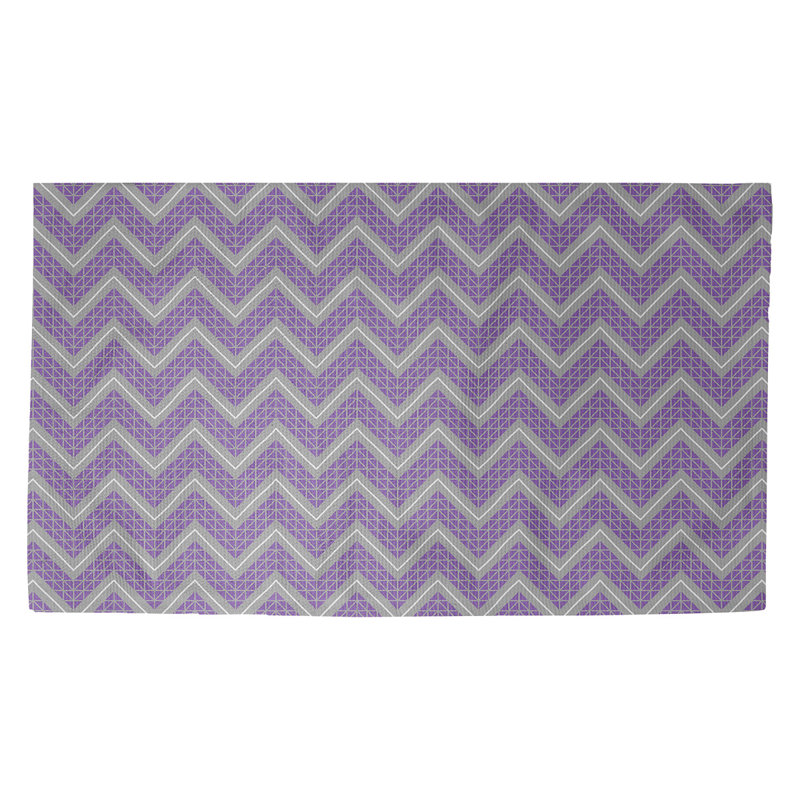 Tapis mauve à chevrons Stephenie, Rectangle 3 pi x 5 pi