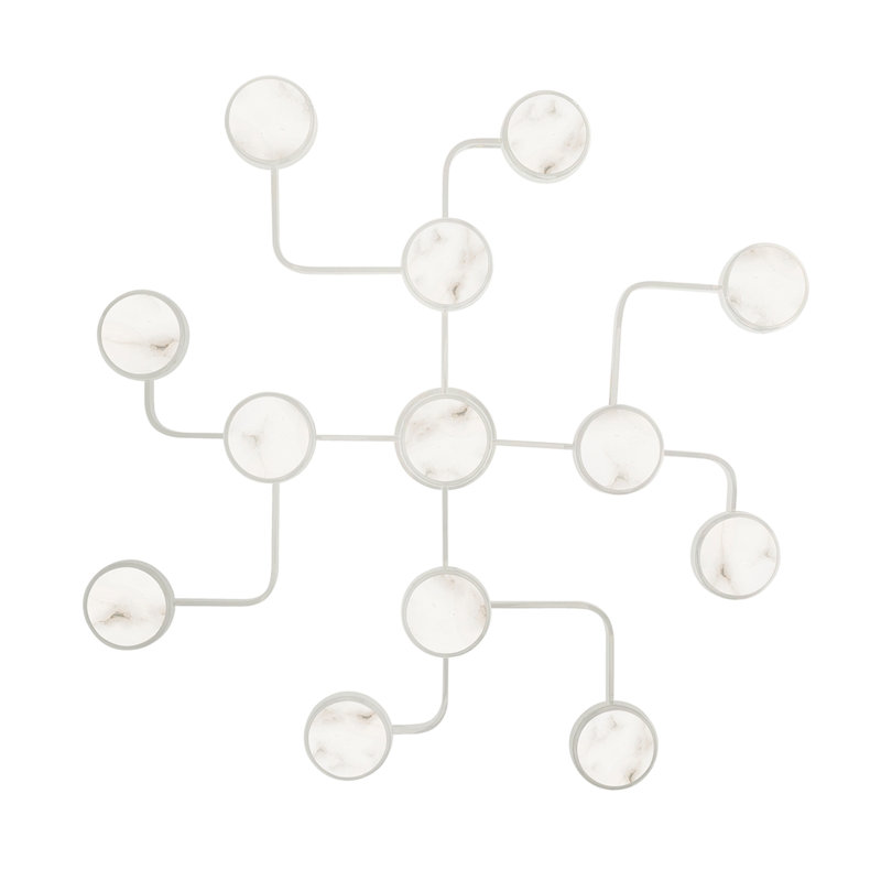 Meander 13 Light Semi Flush, Polished Nickel