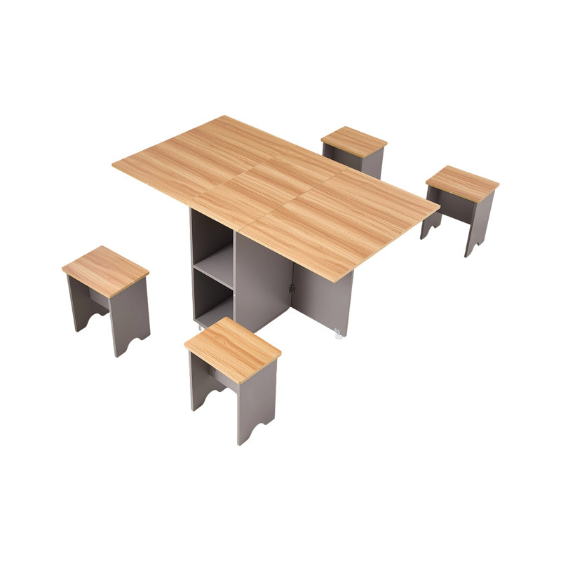 4 - Person Dining Set, Grey/Brown, Grey