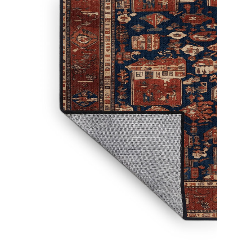 Tapis brun turc lavable à la machine, Carré 6 pi