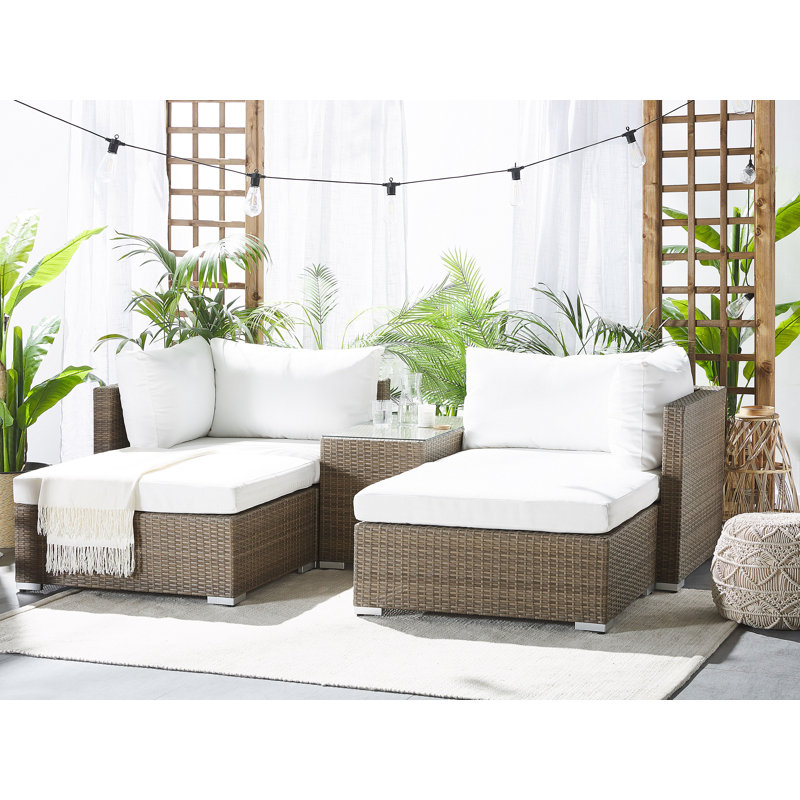 Thecle 229cm Wide Patio Sofa with Cushions