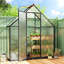 Serre de plain-pied en polycarbonate avec porte battante, noir-123164184