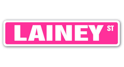 Lainey Street Sign Heavy Duty Plastic 4" X 18"