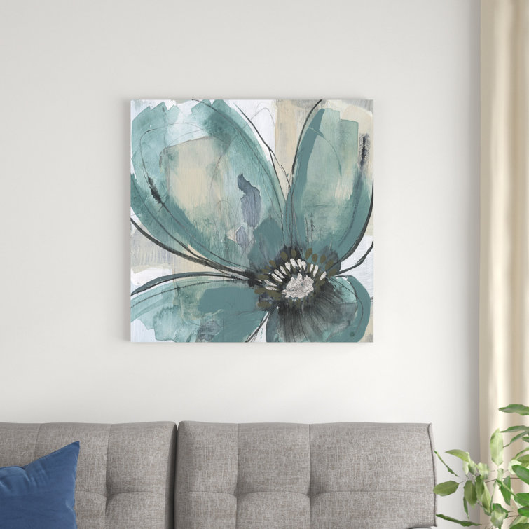 Red Barrel Studio® Teal Petals II On Canvas Painting | Wayfair