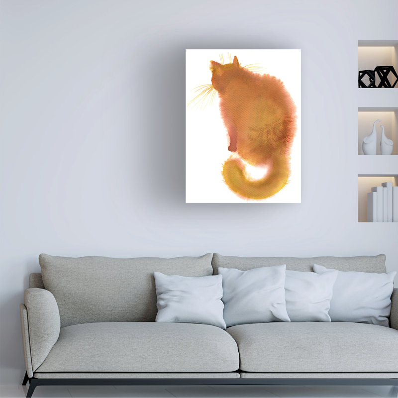 «Ginger Cat» par Elena Bolgova - peinture sur toile tendue, H 32 po x l 24 po x P 2 po