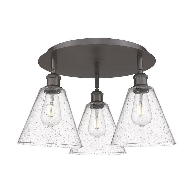 Berek Glass Flush Mount, Seedy, Oil Rubbed Bronze