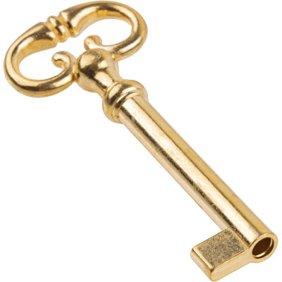 Brass Plated Hollow Barrel Skeleton Key