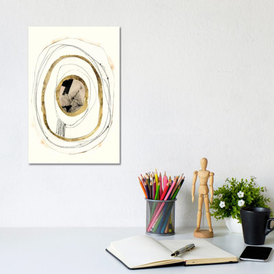 Paper, Gold and Smoke 1 Piece Wrapped Canvas Wall Art