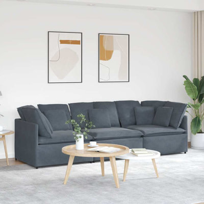 Canapé modulaire en velours gris foncé