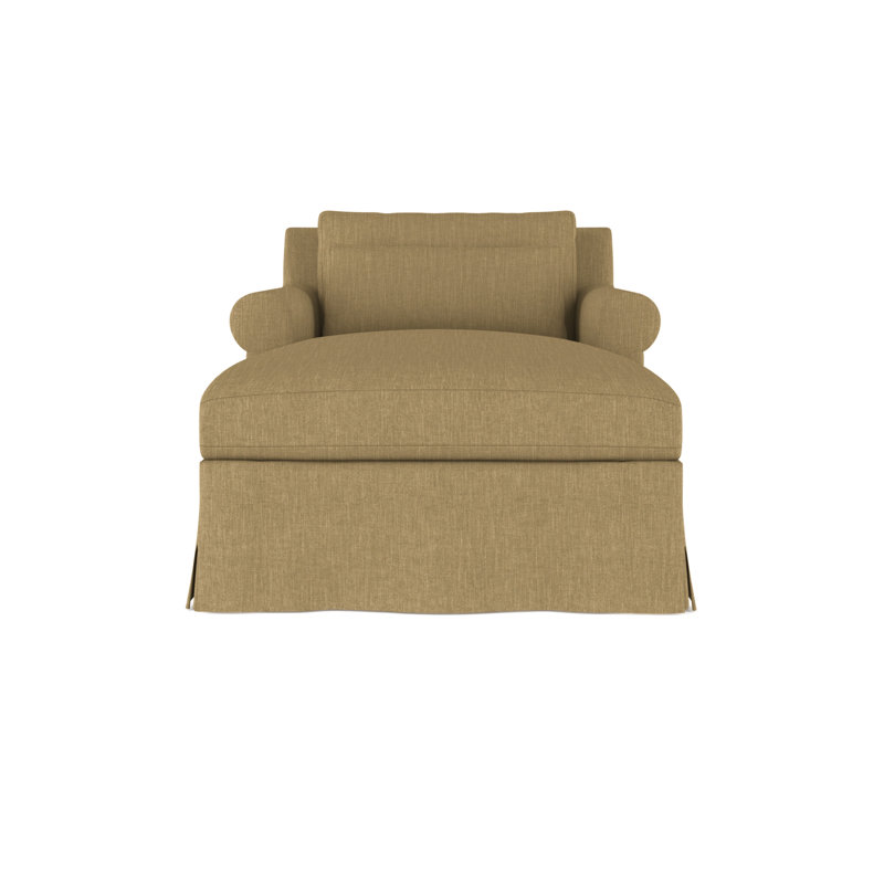 Ludlow Chaise Lounge, Plush Velvet Silver Streak, Weathered