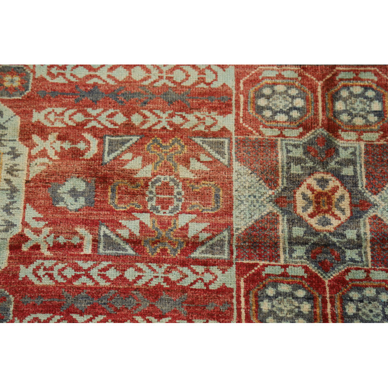 Tapis oriental géométrique en laine Kazak 7 x 10