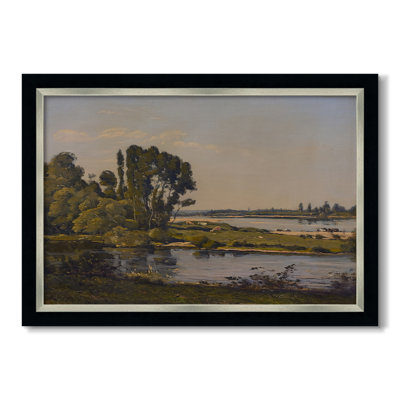 Landscape with a River, 1892-Henri Harpignies-Custom Framed Canvas