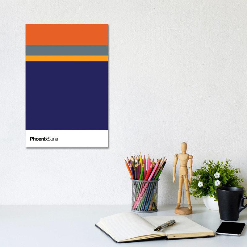 Phoenix Suns Basketball by Avesix - Wrapped Canvas Print, 30.48cm H x 20.32cm W x 1.905cm D