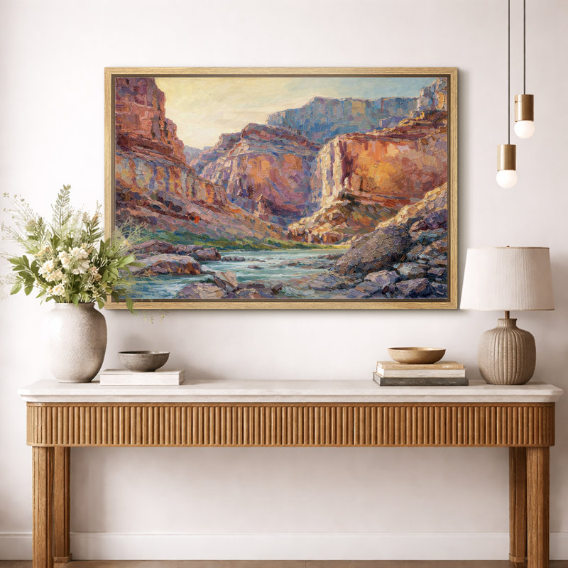 «Colorful Canyon River», reproduction d'art sur toile encadrée, impression sur toile, Cadre flottant naturel