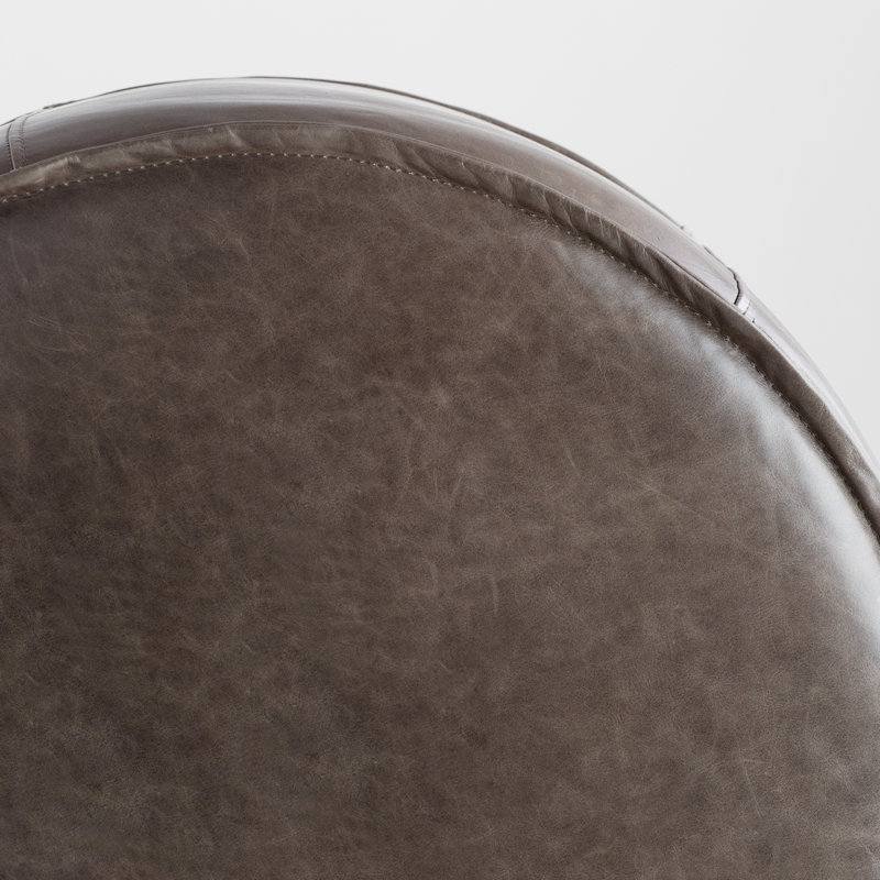 Lusso Round Leather Pouf