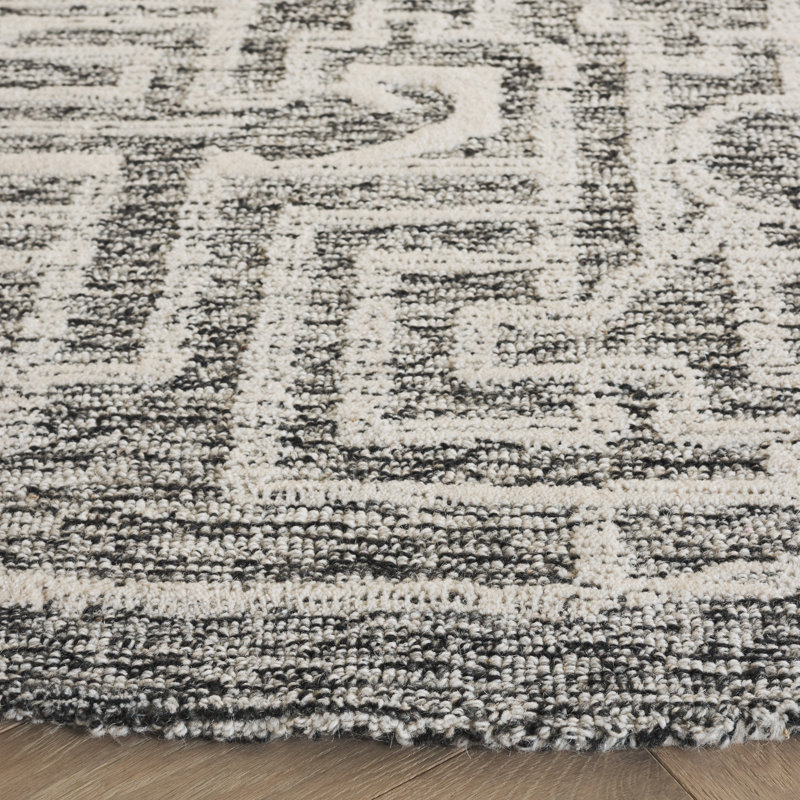 Lalania Hand Tufted Wool Pile Southwestern Rug, Round 6'