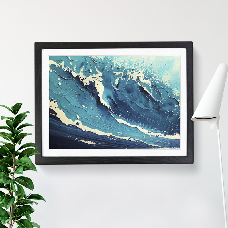 Splashed Ocean Wave Vol.1, 46cm H x 64cm W x 2cm D, Black