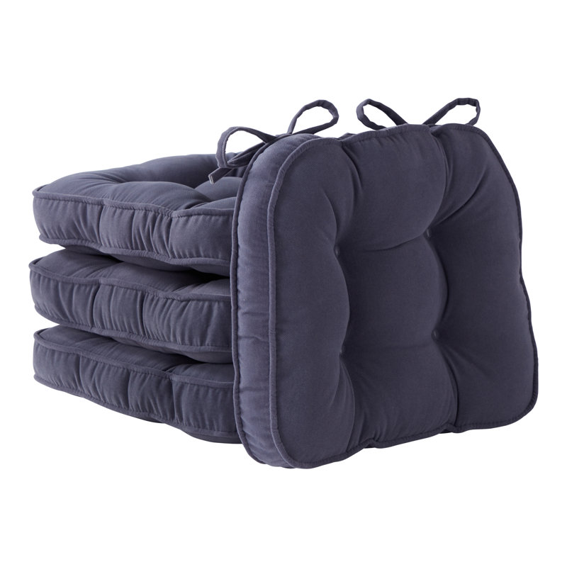 Coussin de chaise réversible en microfibre, Ensemble de 4, En jean