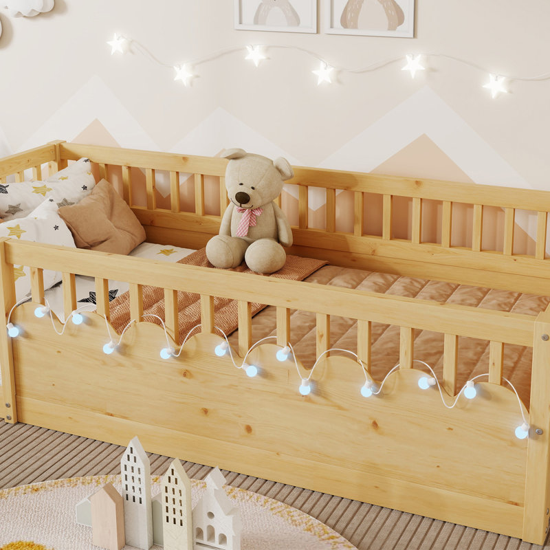 Structure de lit Montessori, Naturel, Lit simple