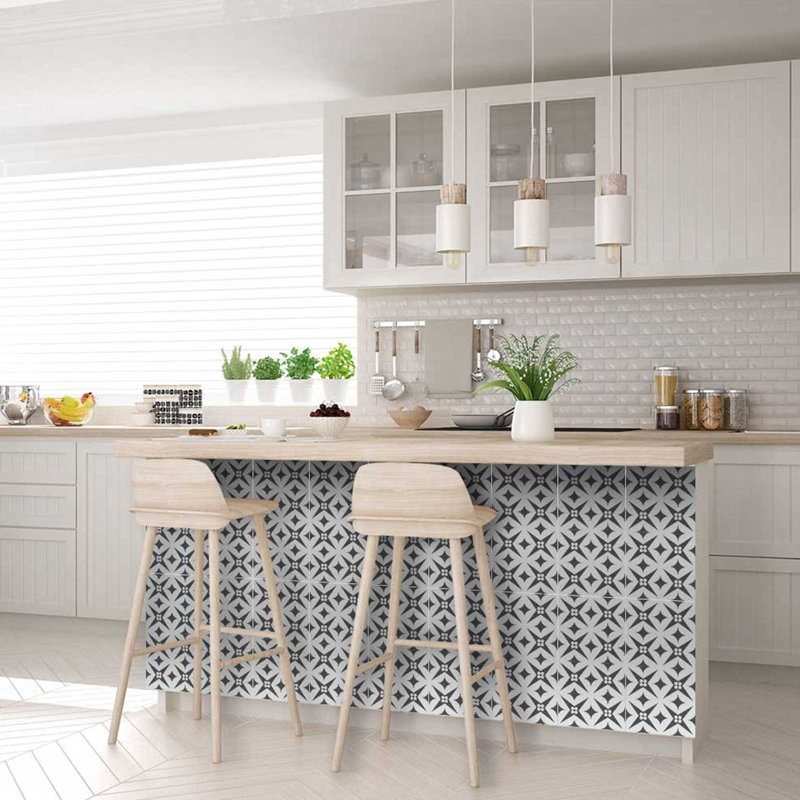 Vinyl Peel and Stick Field Tile, Gray, 6" L x 6" W