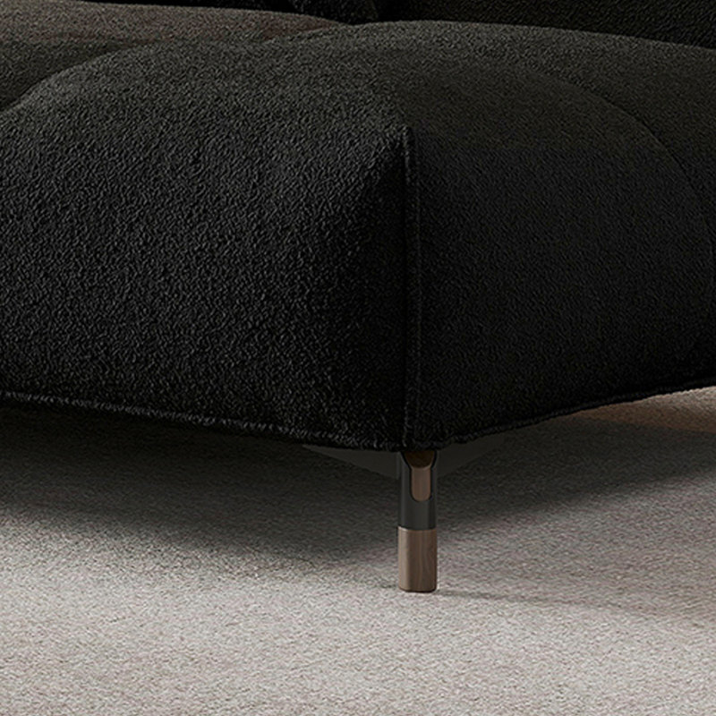 Chaise longue en flanelle de luxe en bois massif, Orienté à gauche (vu de face), Noir