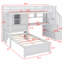  Lit mezzanine simple au-dessus de simple Karanfila avec bureau intégré et escalier, avec compartiments de rangement et tablettes-691808303