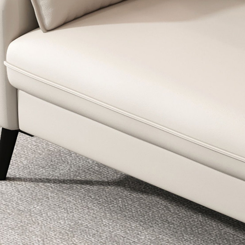 Maushid Modern light luxury double sofa, Similicuir blanc cassé
