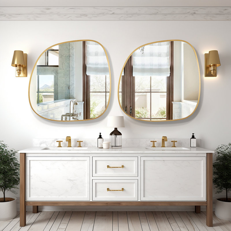 Nelly Asymmetrical Wall Mirror, 27" x 26"