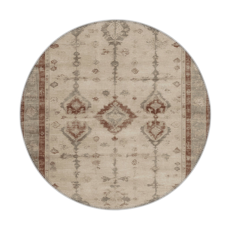 Overdyed Beige Indoor and Outdoor Area Rug, Rectangle 5' x 7'