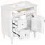 Meuble-lavabo avec lavabo, armoire autoportante blanche avec tiroir rabattable, tablette réglable et poignées en métal pour les salles de bain modernes-718405386-718405390