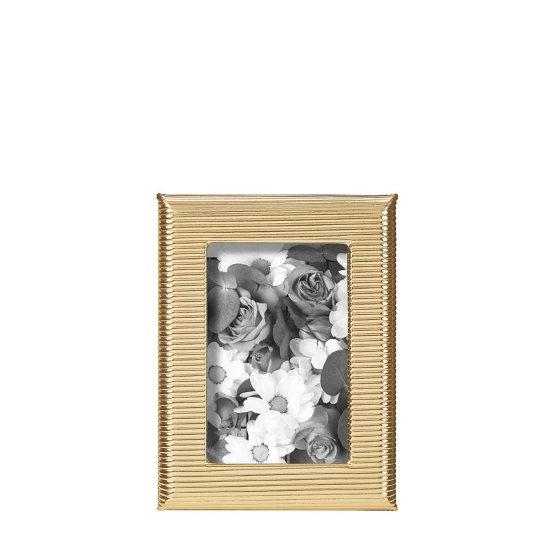 Leather Picture Frame, Gold, 4" W x 6" H