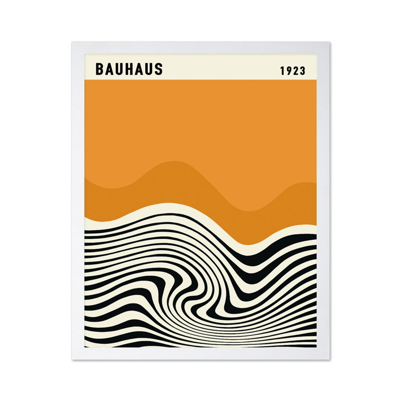 Lignes ondulées du Bauhaus, Affiche, Encadrement blanc, H 11 po x l 14 po