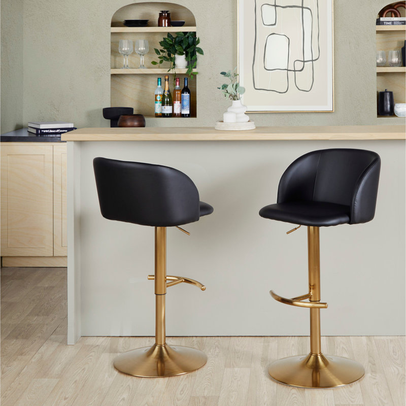 Tabouret de bar réglable, Doré
