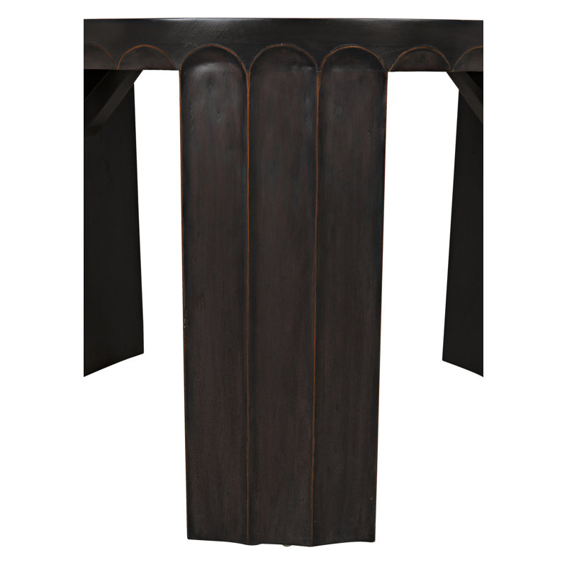 Fluted Solid Wood End Table