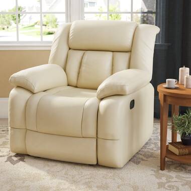 Anabel Cream Leather Power Reclining Loveseat