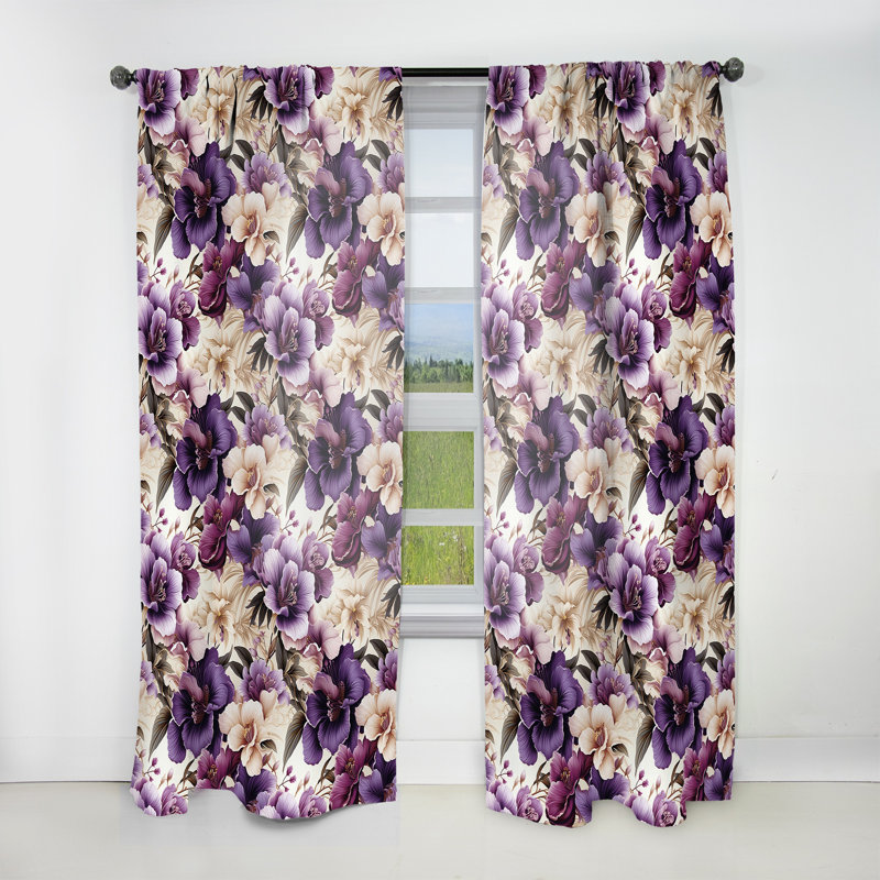 Orchidée motif tropical Oasis - rideau en velours tropical - obscurcissant - 1 panneau, L 52 po x L 95 po