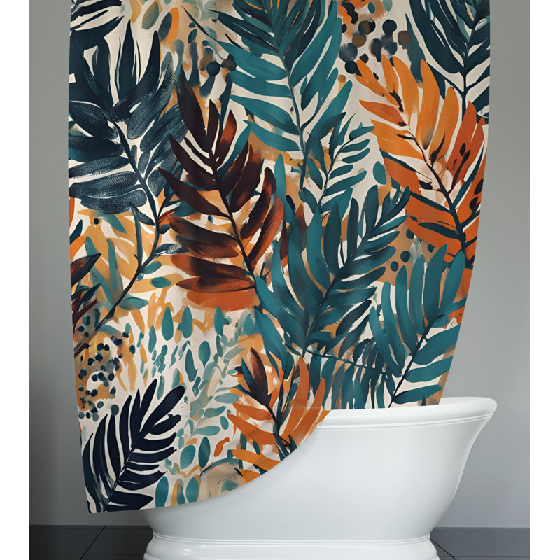 Everlener Floral Shower Curtain, 83" H x 70" W
