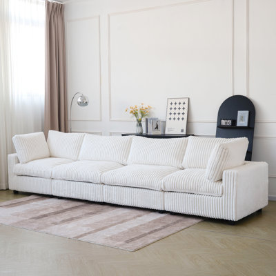 Wide Arm Upholstered Modular Sofa