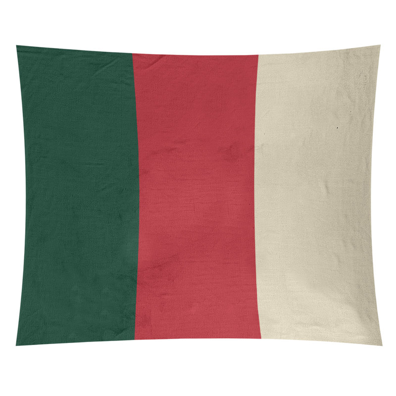 Tapisserie de polyester Minnesota, H 88 po x l 104 po, Vert forêt / rouge Iron Range / blé du Minnesota