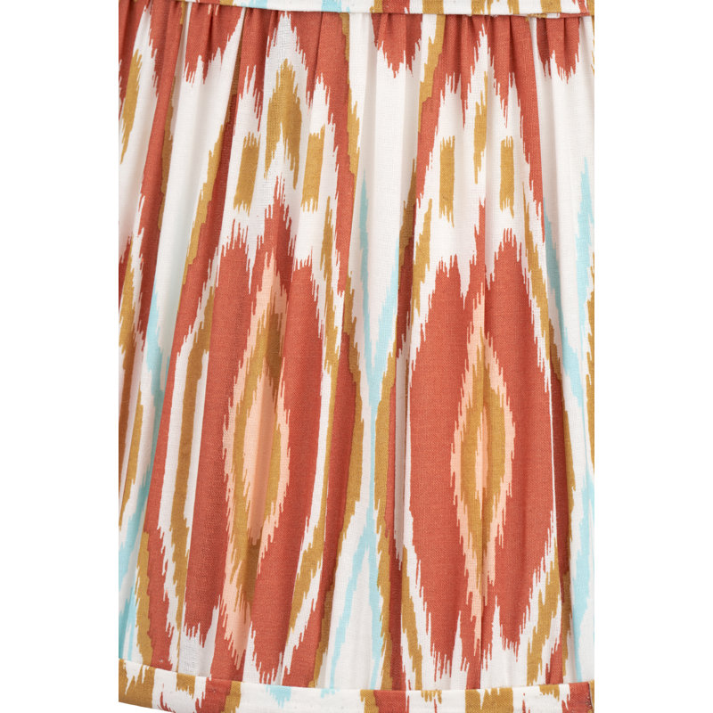 Pleated Cotton Cylinder Shade, 21cm H x 30cm W x 30cm D, Orange