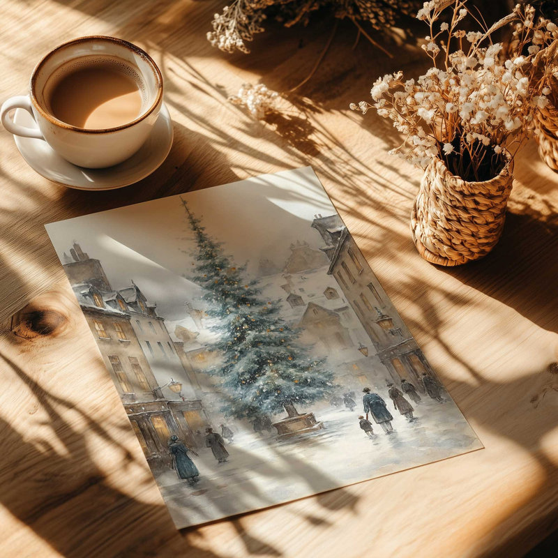 Reproduction d'art lueur de Noël, 11 po x 14 po, Sans cadre