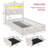 Twin-Size Led Bed Frame With 3 Extra-Large Storage Drawers, Padded Storage Headboard With Power Outlet, Velvet Princess Castle Platform Bed, Sturdy Metal Frame, Beige.-837534874-837534873