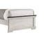 Lit simple rustique en blanc et brun antique, mobilier de chambre de qualité artisanale