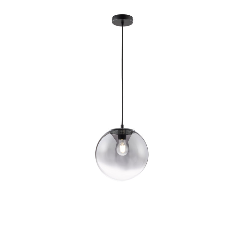 1 - Light Black Matt Sphere Pendant, 250cm H x 25cm W x 25cm D