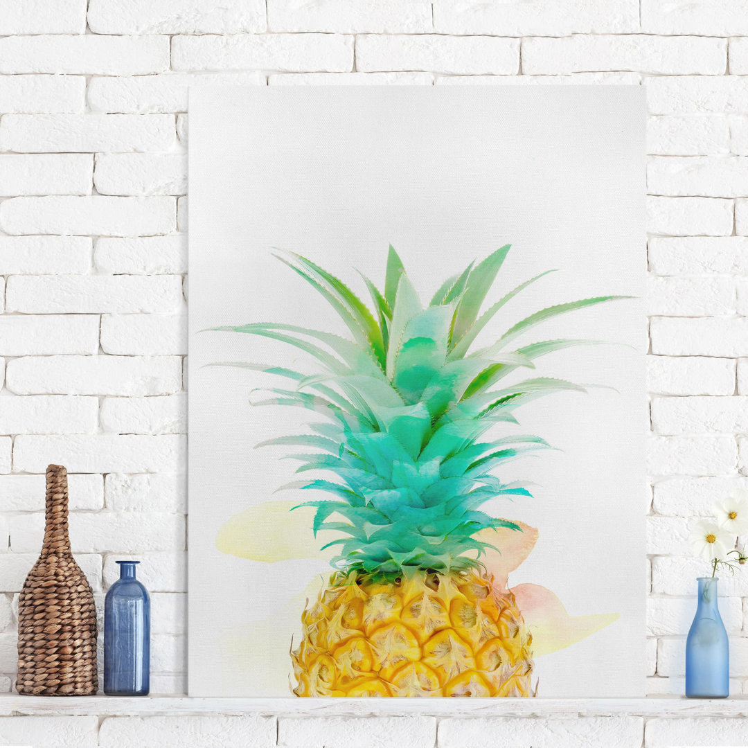 Leinwandbild Ananas Aquarell